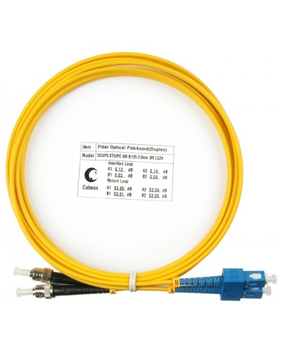 Шнур оптический duplex SC-ST 9/125 sm 3м LSZH Cabeus FOP(d)-9-SC-ST-3m в Абакане Патч-корды оптические Pintop.ru