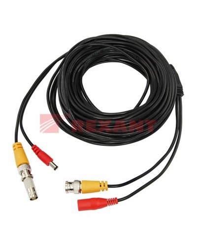 Шнур соединительный BNC-BNC для систем видеонаблюдения, с питанием (DC) от камеры (18 м) REXANT (18-1718) в Абакане Патч-корды и пигтейлы Pintop.ru