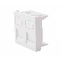 Адаптер 45 × 45 мм для 2 модулей Keystone, белый Eurolan (16H-45-03WT)