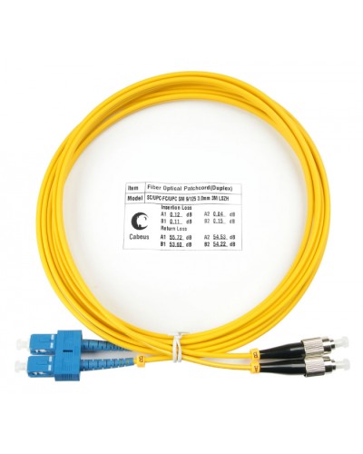 Шнур оптический duplex SC-FC 9/125 sm 3м LSZH Cabeus FOP(d)-9-SC-FC-3m в Абакане Патч-корды оптические Pintop.ru