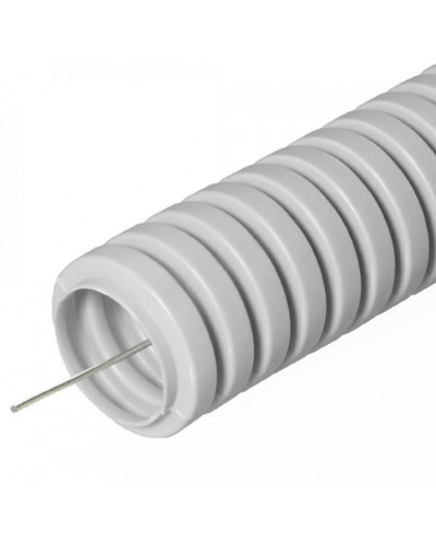 Труба гофрированная ПВХ тяжелая 750 Н серая с/з д63 (15м/360м уп/пал) Промрукав (PR.0163411) в Абакане Труба гофрированная Pintop.ru