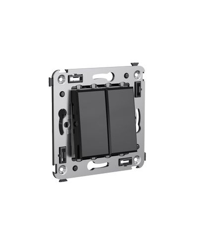 Выключатель двухклавишный в стену, Avanti, Черный квадрат DKC 4402104 в Абакане Аксессуары для стоек и шкафов Pintop.ru