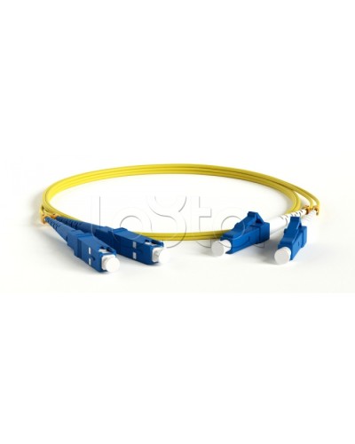 Патч-корд волоконно-оптический Hyperline FC-D2-9-LC/UR-SC/UR-H-10M-LSZH-YL в Абакане Патч-корды оптические Pintop.ru