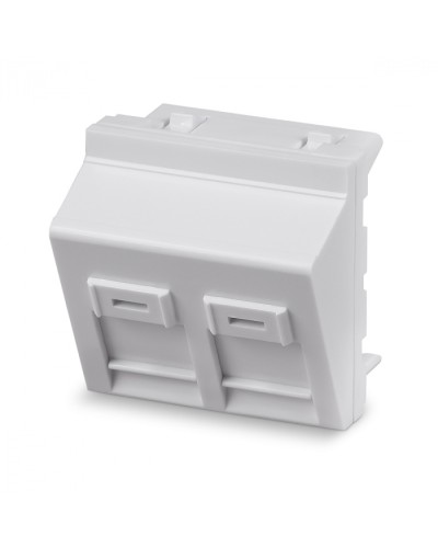 Вставка 45x45 (Mosaic) для 2 модулей формата Keystone Jack, угловая Cabeus (FP-A-45-2M) в Абакане Модули Keystone Pintop.ru