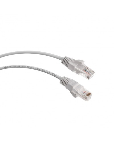 Патч-корд UTP, категория 5e, 1 м, LSZH, неэкранированный, серый Cabeus PC-UTP-RJ45-Cat.5e-1m-LSZH в Абакане Патчкорды (медные) Pintop.ru