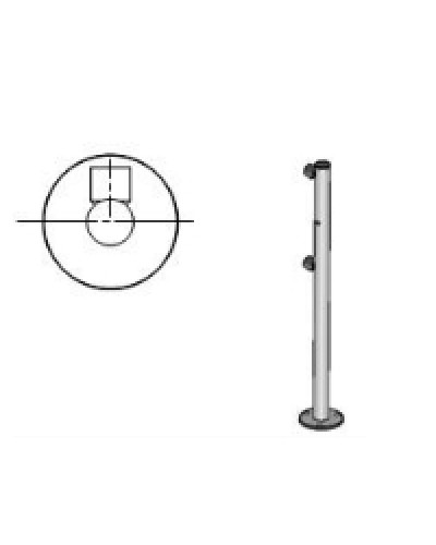 Стойка ограждения с отверстием под фиксатор 2 муфты L-образная, Oxgard Стойка ограждения с отверстием под фиксатор L-образная, 2 муфты слева (ВЗР 1996.09.52) в Абакане Ограждения Pintop.ru