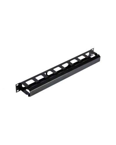 NIKOMAX (NMC-OK580C-1U-BK) - Кабельный органайзер NIKOMAX 19, 1U, глубина колец 58мм, металлический, скрышкой в Абакане Кабельные органайзеры Pintop.ru