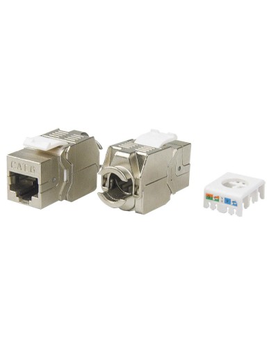 Вставка Keystone Jack RJ-45(8P8C) Hyperline KJ8-8P8C-C6-180-TLS-SH-F-WH в Абакане Модули Keystone Pintop.ru