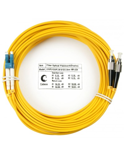 Шнур оптический duplex LC-FC 9/125 sm 10м LSZH Cabeus FOP(d)-9-LC-FC-10m в Абакане Патч-корды оптические Pintop.ru