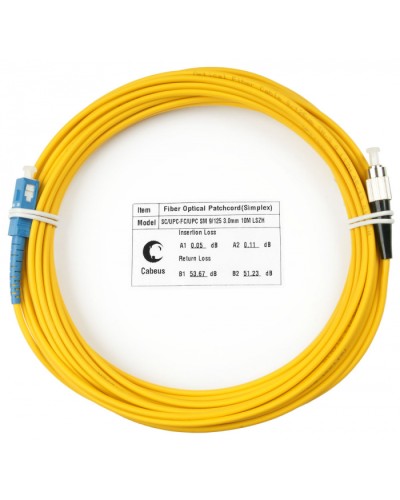 Шнур оптический simplex SC-FC 9/125 SM 20 м LSZH в Абакане Патч-корды оптические Pintop.ru