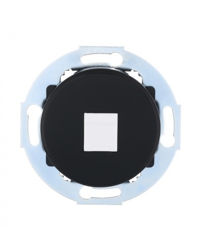 Розетка телефонная RJ-12 с накладкой (черный) Vintage (885508-1) в Абакане Розетки компьютерные и телефонные Pintop.ru