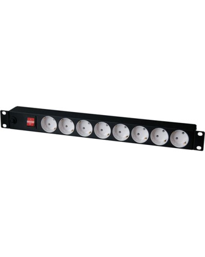 Блок розеток 1U, 8 розеток Schuko с фильтром TLK TLK-RS08MF1-BK в Абакане Блоки розеток Pintop.ru