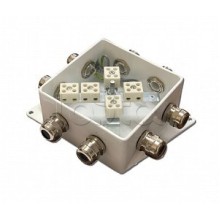 Коробка монтажная огнестойкая Гефест КМ-О (10к*10,0)-IP66-120х120, восемь вводов