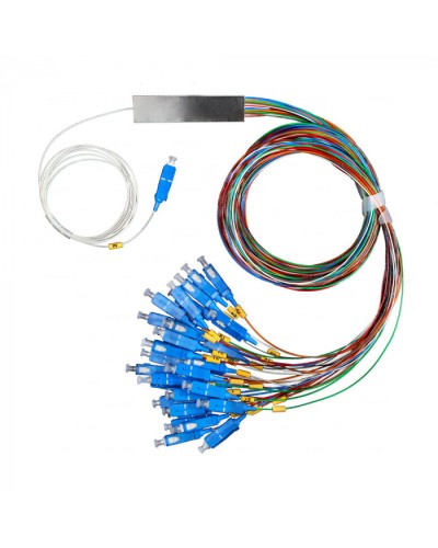Разветвитель план 1х16 окон SC/UPC 9/125 вывод 1,5м буфер 0.9мм 1260/1650 Cabeus (FCT-PLC-1/16-9-SC/U-1.5-0.9) в Абакане Оптические разветвители (сплиттеры) Pintop.ru
