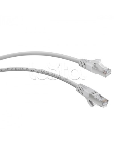 Патч-корд FTP, категория 5е, 1 м, LSZH, экранированный, серый Cabeus PC-FTP-RJ45-Cat.5e-1m-LSZH в Абакане Патчкорды (медные) Pintop.ru
