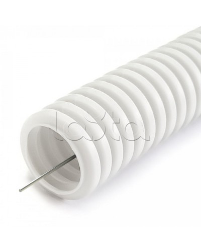 Труба гофр ПЛЛ легкая безгалогенная (HF) негорючая (НГ) белая с/з d16 мм (50м/уп) Промрукав (PR02.0329) в Абакане Труба гофрированная Pintop.ru