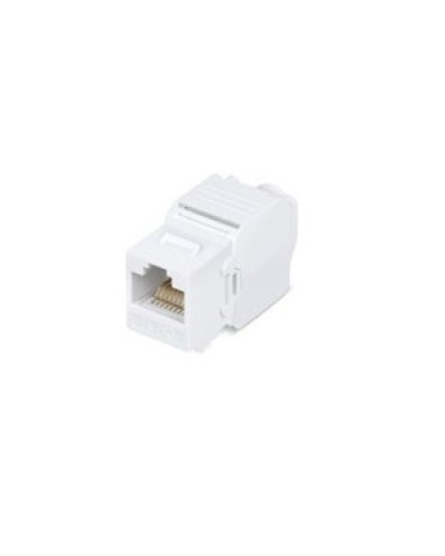 Вставка Keystone Jack RJ-45(8P8C), категория 5e, 110 IDC, угол заделки 180 градусов, без инструмента (Toolless), белая в Абакане Модули Keystone Pintop.ru