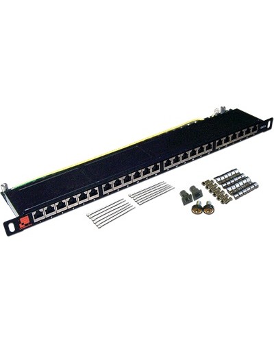 Патч-панель 19, 24 порта RJ-45, категория 6, STP, 0.5U, компактная LANMASTER LAN-PPC24S6 в Абакане Патч панель Pintop.ru