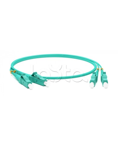 Патч-корд волоконно-оптический Hyperline FC-D2-503-LC/UR-LC/UR-H-50M-LSZH-AQ в Абакане Патч-корды оптические Pintop.ru