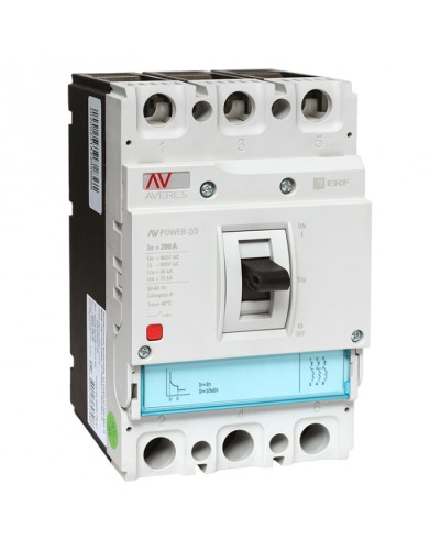 Автоматический выключатель AV POWER-2/3 200А 80kA TR EKF AVERES (mccb-23-200H-TR-av) в Абакане Электротехническое оборудование Pintop.ru