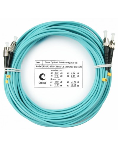 Шнур оптический duplex FC-ST 50/125 mm OM3 10м LSZH Cabeus FOP-50-FC-ST-10m в Абакане Патч-корды и пигтейлы Pintop.ru