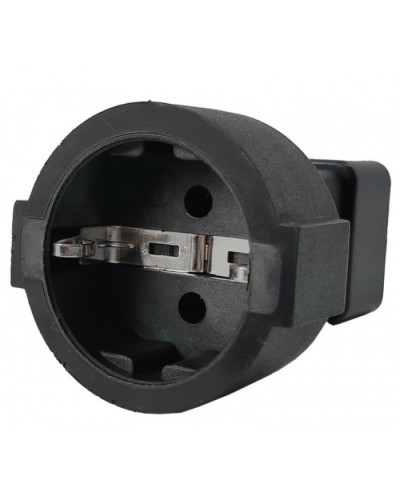 Адаптер переходной, розетка Schuko - вилка C20, 220В, 16А, черный LANMASTER (LAN-PPS/20-BK) в Абакане Проходные адаптеры и розетки оптические Pintop.ru