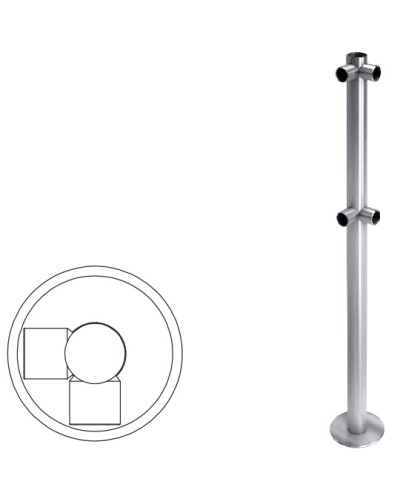 Стойка ограждения L-образная (антик серебро) Oxgard в Абакане Ограждения Pintop.ru