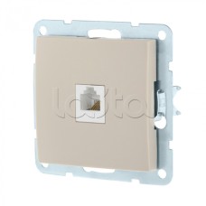 Розетка телефонная RJ-12 с накладкой (бежевый) LK60 Экопласт (865501-1)