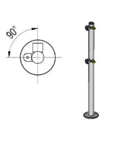 Стойка ограждения L-образная под поворотные створку и секцию 2 полупетли с крепежом, 2 муфты с крепежом слева Oxgard Стойка ограждения с 2-мя полупетлями L-образная слева (ВЗР 1996.09.11) в Абакане Ограждения Pintop.ru