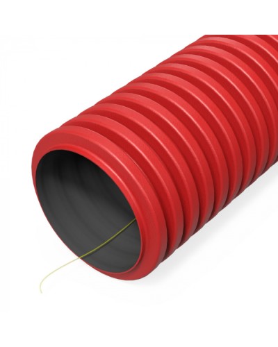 Труба гофр. двуст. ПНД гибкая тип 1250 (SN33) с/з красная d90 мм (50м/100м уп/пал) Промрукав (PR15.00980) в Абакане Труба гофрированная Pintop.ru