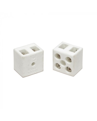 Клемма керамическая латунь 10 мм² 2 пары контактов с крепежным отверстием (5 шт/уп) Промрукав (PR08.7161) в Абакане Аксессуары для кабель-канала Pintop.ru