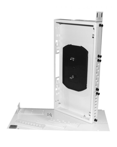 Бокс оптический универсальный 19, от 8 до 24 портов (SC, duplex LC, ST, FC), со сплайс пластиной, без пигтейлов и проходных адаптеров Hyperline FO-19R-1U-3xSLT-W140H42-24UN-GY в Абакане Кросс оптический Pintop.ru