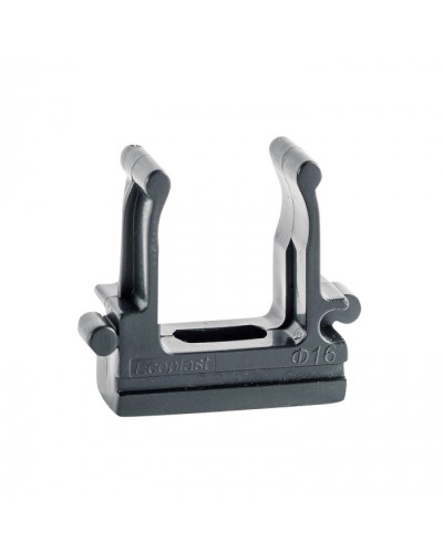 CF16G Держатель (клипса), без галогена, для труб D16мм, цвет чёрный (50шт)Экопласт (41716-50HF-BL) в Абакане Держатели, клипсы, скобы Pintop.ru