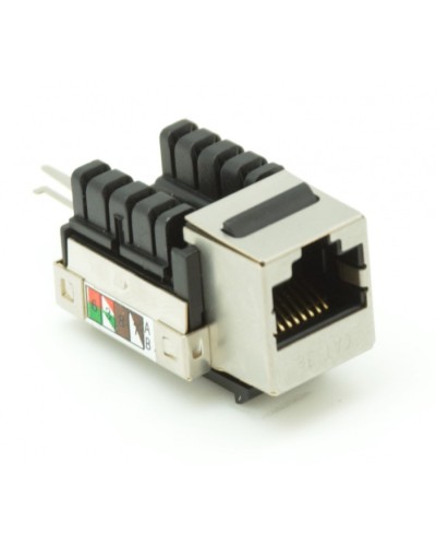 Модуль-вставка типа Keystone, Кат.5e (Класс D), 100МГц, RJ45/8P8C, 110/KRONE, T568A/B, экранированный, металлик, уп-ка 10шт. NETLAN EC-UKJ-SD2-MT-10 в Абакане Коннекторы Pintop.ru