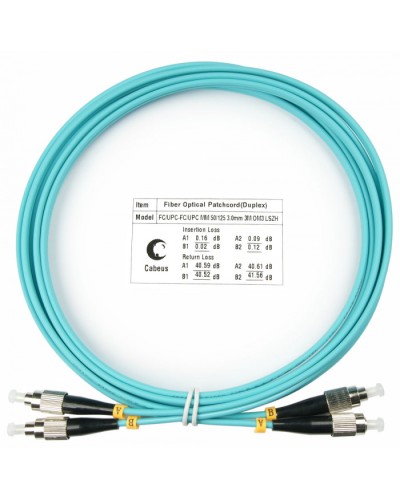Шнур оптический duplex FC-FC 50/125 mm OM3 3м LSZH Cabeus FOP-50-FC-FC-3m в Абакане Патч-корды и пигтейлы Pintop.ru