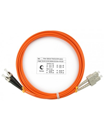 Шнур оптический duplex SC-ST 62,5/125 mm 3м LSZH Cabeus FOP-62-SC-ST-3m в Абакане Патч-корды оптические Pintop.ru
