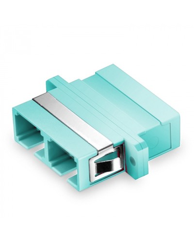 Оптический адаптер, OM3, дуплекс SC, с фланцами, бирюзовый Eurolan (36A-30-2S-02AQ) в Абакане Проходные адаптеры и розетки оптические Pintop.ru