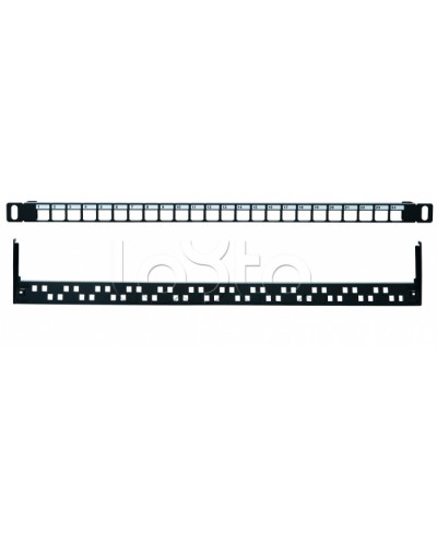 Коммутационная панель 19” наборная, UTP, 0,5U, 24 порта, черный Eurolan (27B-00-24-05BL) в Абакане Патч панель Pintop.ru