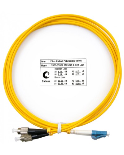 Шнур оптический duplex LC-FC 9/125 sm 2м LSZH Cabeus FOP(d)-9-LC-FC-2m в Абакане Патч-корды оптические Pintop.ru