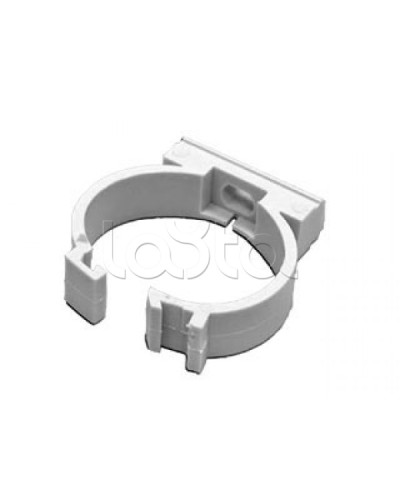 Держатель с защелкой для гофрированной или жесткой гладкой трубы D20 мм, без галогена Экопласт 41620HF в Абакане Держатели, клипсы, скобы Pintop.ru