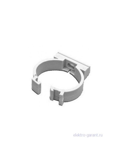 Держатель с защелкой Экопласт для труб D25мм, АБС, белый (50 шт) в Абакане Аксессуары для кабель-канала Pintop.ru