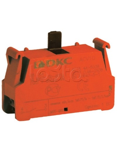 Блок контактный с клеммным безвинтовым зажимом, нормально-замкнутый DKC ACV01 (5 шт/уп) в Абакане Клеммные колодки Pintop.ru