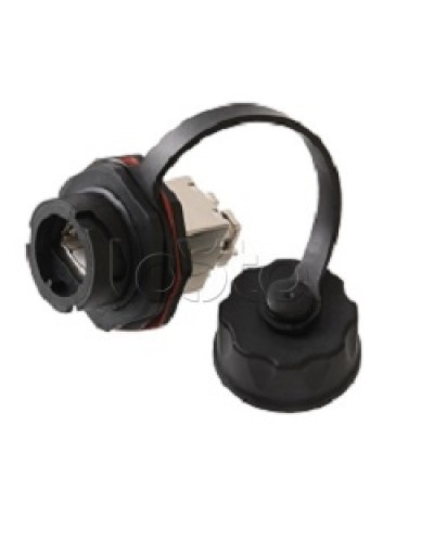 Индустриальный модуль-вставка NIKOMAX, Кат.6a (Класс Ea), 500МГц, RJ45/8P8C, 110/KRONE, T568A/B, экранированный, IP67, с защитной крышкой, черный NIKOMAX (NMC-KJSA2-IS-BK) в Абакане Модули Keystone Pintop.ru