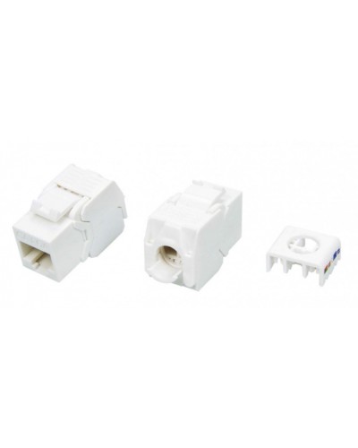 Вставка Keystone Jack RJ-45(8P8C) Hyperline KJ8-8P8C-C6A-180-TLS-WH в Абакане Модули Keystone Pintop.ru