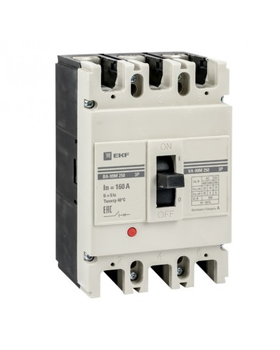 Выключатель автоматический ВА-99М 250/125А 3P 5In 35кА EKF PROxima (mccb99-3P5In250-125m) в Абакане Электротехническое оборудование Pintop.ru
