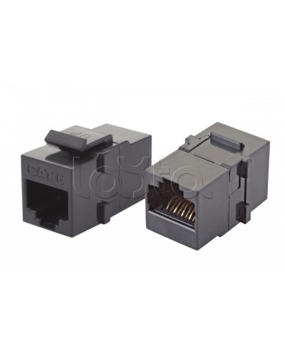 Проходной адаптер RJ45-RJ45, UTP категории 6 keystone, черный Eurolan (12B-U6-03BL) в Абакане Проходные адаптеры RJ-45 и разветвители Pintop.ru