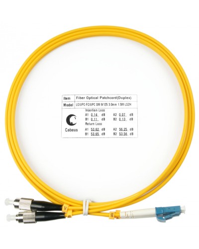 Шнур оптический duplex LC-FC 9/125 sm 1,5м LSZH Cabeus FOP(d)-9-LC-FC-1,5m в Абакане Патч-корды оптические Pintop.ru