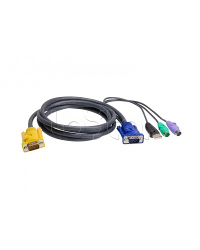 КВМ-кабель с интерфейсами PS/2, USB, VGA (1.2м) ATEN 2L-5301UP в Абакане Видеоусилители, Модуляторы, Делители Pintop.ru