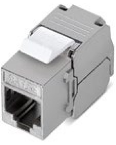 Вставка Keystone Jack RJ-45(8P8C), категория 6, 110 IDC, угол заделки 180 градусов, без инструмента (Toolless), экранированная, белая в Абакане Модули Keystone Pintop.ru