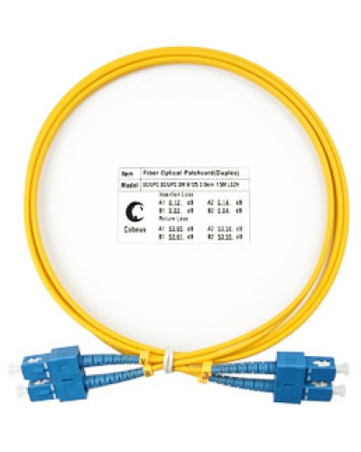 Патч-корд волоконно-оптический SM 9/125 duplex SC/SC LSZH (1,5 м) Cabeus FOP(d)-9-SC-SC-1,5M в Абакане Патч-корды оптические Pintop.ru